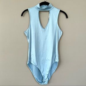 🆕 NWT No Comment Peek-a-Boo Mock Neck Bodysuit